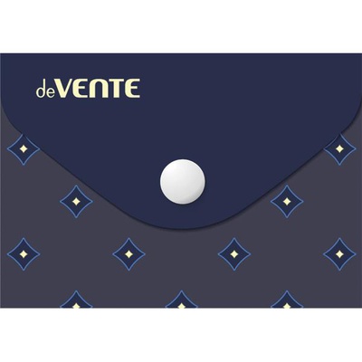 Папка на кнопке А7 с рисунком Dark blue pattern, 150 мкм, deVENTE, 3071526