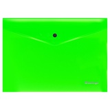 Папка на кнопке А4, 200мкм, Berlingo "Neon", прозрачная, зеленый неон, EFb_A4392, 352651