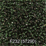 Бисер стеклянный GAMMA 5гр прозрачный с посеребренным отверстием, темно-зеленый, круглый 10/*2,3мм, 1-й сорт Чехия, F232 (57290)