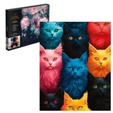 Картина по номерам (на подрамнике) 40х50см Цветные коты 71265