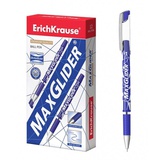 Ручка шариковая 0,7мм синяя ERICH KRAUSE MaxGlider Ultra Glide Technology, металлический наконечник, резиновый держатель [ЕК45213]