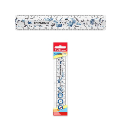 Линейка 15 см. пластиковая, с рисунком, ErichKrause® Frozen Beauty, во флоупаке (white), ЕК55467