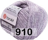 Пряжа YarnArt Manhattan 50г/200м ( 7% шерсть, 7% вискоза, 30% акрил, 56% металлик) 910 бледная сирень