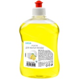 Средство для мытья посуды 0,5л, Vega "Лимон", дозатор пуш-пул, 314199