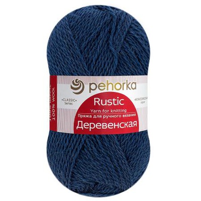 Пряжа ПЕХ Деревенская 100г/250м (100% полугрубая шерсть) 255 джинсовый