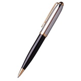 Ручка шариковая подарочная Manzoni Genova, синяя, переливающийся черный лак, хромированный металл и металл золотого, KR043B-98M,  [057948]
