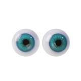 Глаза винтовые с заглушками, пластиковые 2 пара, цвет светло голубой, 1см, [4380006]