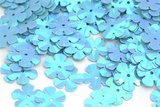 Пайетки 14мм голографические Цветы, №017 - голубой 10г, TBY-FLK465-017