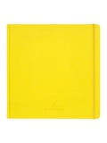 Скетчбук для маркеров и графики 230х230 48л. закрывающая резинка, каптал, FL, плотная белая бумага плотностью 160 г/м², твердая обложка – книжный переплет, сшивка, экокожа Latte цвет желтого цвета c тиснением лого, кругленые углы,(3162-1)