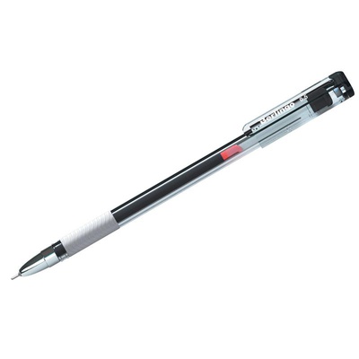 Ручка гелевая 0,5мм черная Berlingo "Standard", резиновый грип, игольчатый стержень CGp_50011