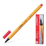 Ручка капиллярная Stabilo "Point 88/40"  0.4 мм, красная, 173371