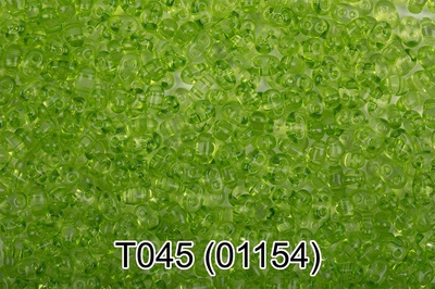 Бисер стеклянный GAMMA 5гр прозрачный, салатовый, овальный 5/*2,5мм, 1-й сорт Чехия, T045 (01154 )