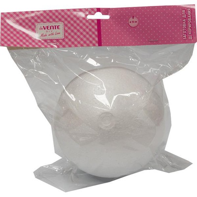 Набор заготовок для декорирования deVENTE. DIY: шары из пенопласта, d=15 см, 1 шт. в пластиковом пакете с блистрным подвесом, 8003301