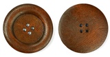 Пуговица деревянная BT.WD.229 54L-34 мм 4 прокола, коричневый, 1шт. 
