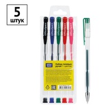 Набор гелевых ручек 5шт, 5цв. OfficeSpace, 1мм, европодвес, GPA100/5_1707