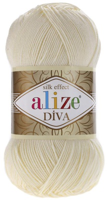 Пряжа Ализе Diva Silk effect 100г/350м (100%акрил),  [01]