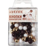 Силовые кнопки-шарики deVENTE Esthetick, d=9 мм, 50 шт., с иглой цвета розового золота, прозрачные 3 цвета (бургунди, ловандо-пепельный и розовое золото), в пластиковой коробке, европодвес, 4132514