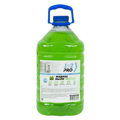 Мыло жидкое 5л, 1-2-Pro Алоэ Вера, с глицерином, эконом бутыль (ПЭТ)