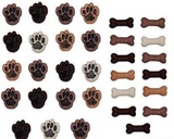 Набор пуговиц декоративных пластик "Лапки и косточки" (1776) 7702127