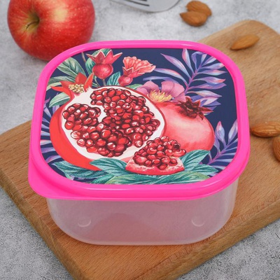 Ланч-бокс (пластик) 700 мл, "Гранат", (квадратный), 3855143