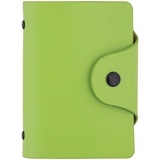 Визитница карманная 80х110 мм OfficeSpace на 40 визиток,  кнопка, кожзам, зеленый [260780]