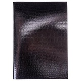 Тетрадь бумвинил А4 96 л., скоба, офсет №1, клетка, ЧЕРНАЯ, "Metallic", тиснение CROCO, HATBER, 072787, 96Т4бвВ3