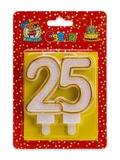 Свеча для торта с держателем Dон карнавал "Цифра 25", 8см, С-2491