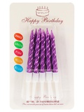 Свечи для торта с держателями Счастливый праздник. Фиолетовый, 7см, 10шт. С-2984