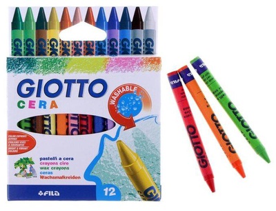 Восковые карандаши 12цв. Giotto. Cera, Ø 8,5мм [281200]