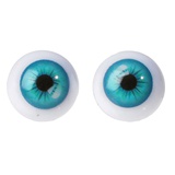Глаза винтовые с заглушками, пластиковые 4шт., цвет голубой, 1,6см, [4380009]