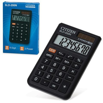 Калькулятор карманный CITIZEN SLD-200N, 8 разр., двойное питание, 98х60мм, оригинальный,  [250346]