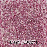 Бисер стеклянный GAMMA 5гр кристально-прозрачный с цветным отверстием, блестящий, фиолетово-розовый, круглый 10/*2,3мм, 1-й сорт Чехия, Е425 (38627)