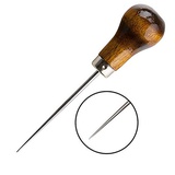 Шило малое ( длина иглы 7см ), никелированное, деревянная ручка,  127656