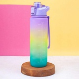 Бутылка для воды, (пластик) 1000 мл, Rainbow, purple, 8027-02