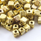 Бусины-разделители кубики металл, Monisto цв. античное золото 4х4х4мм 50шт. УТ27739