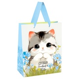 Пакет подарочный ламинация 33*42*12см MESHU "Cute kitten", матовая ламинация, MS_66243