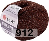Пряжа YarnArt Manhattan 50г/200м ( 7% шерсть, 7% вискоза, 30% акрил, 56% металлик) 912 коричневый