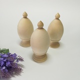 Яйцо деревянное на ножке, с куполом ( 13см+3,5см )