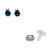 Глаза винтовые с заглушками, пластиковые 4шт., цвет голубой, 1,3*1 см, 1553411