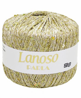 Пряжа Lanoso PARLA 25г/217м (75% люрекс 25% пайетки),  золото с золотыми пайетками, 1351