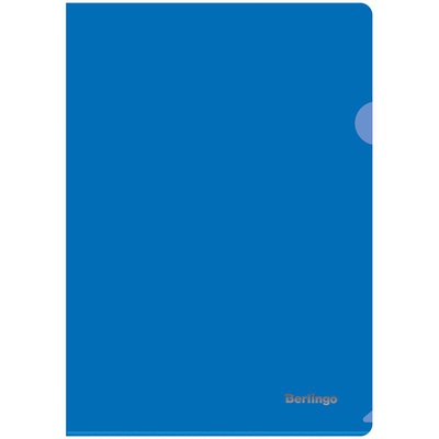 Папка-уголок А4, 180мкм BERLINGO, непрозрачная синий  AGp_04402