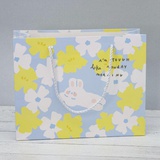 Пакет подарочный 24.5*20*9.5 (S) "Hare lies flowers", blue, 3303S-03
