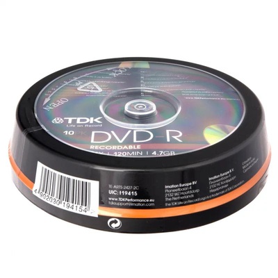 DVD-R TDK  4,7гб 16х туба