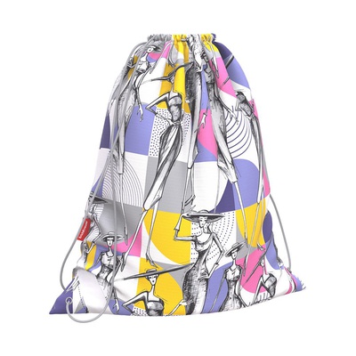 Мешок для обуви 1 отделение 36,5*44 см, ErichKrause® Fashion Sketch, полиэстер, шнурок, ЕК52088