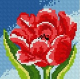 Картина 15х15см, Красный тюльпан   [АЖ-1074]