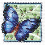 Набор для вышивания 12х12см Бабочка синяя, Кларт Panna,  [1-032]