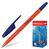 Ручка шариковая 0,7мм синяя ErichKrause R-301, корпус оранжевы не прозрачный,  [ЕК43194]