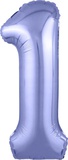 Шар воздушный фольгированный Цифра 1, 40" 102см, цвет пастельный фиолетовый SLIM 754498
