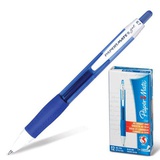 Ручка гелевая автоматическая 1мм синяя PAPER MATE "PM Gel", линия 0,7 мм, корпус тонированный синий с белым, с резиновым упором, S0903220 [141657]