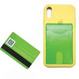 Карман для карт на телефон, самоклеящийся, 65*98мм, зеленый/прозрачный, 2шт., 2969.С-508